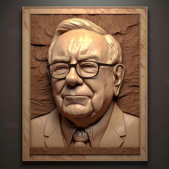 Warren Buffett 4 stl model for CNC